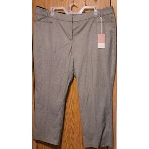 Lane Bryant THE ALLIE Womens Pants Wide Leg Gray Tailored Stretch,Size 24 Short